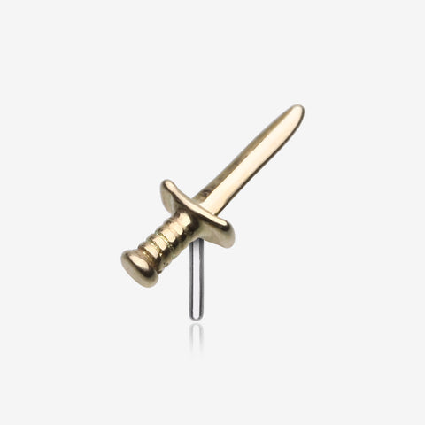 14 Karat Gold OneFit Threadless Dagger Sword Top Part