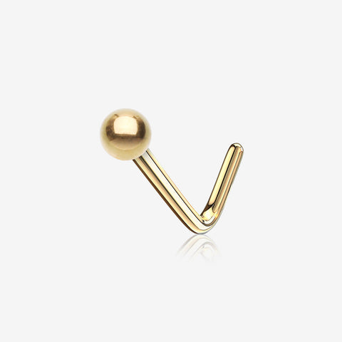 Pure24K Implant Grade Titanium Basic Ball Top L-Shaped Nose Ring