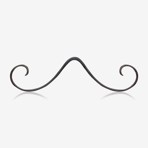 Rollie Fingers Mustache Organic Horn Septum Bar-Black