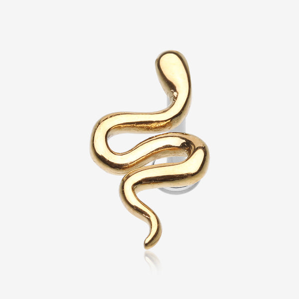 Golden Slithering Silk Snake Internally Threaded Steel Labret