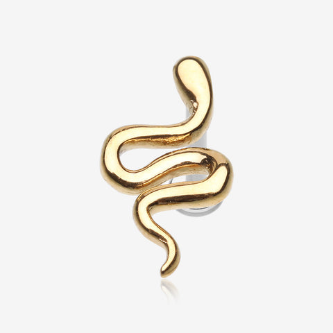 Golden Slithering Silk Snake Internally Threaded Steel Labret