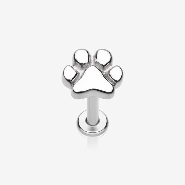 Adorable Paw Internally Threaded Steel Labret