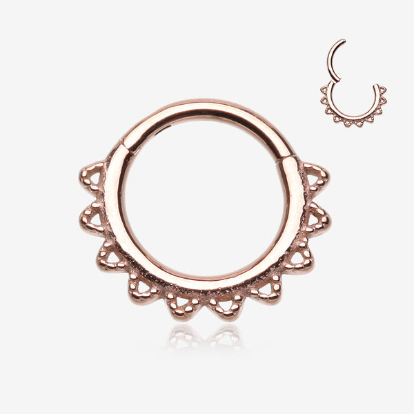 Rose Gold Tribal El Sol Clicker Hoop Ring