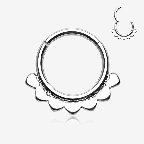 Mandala Flower Clicker Hoop Ring