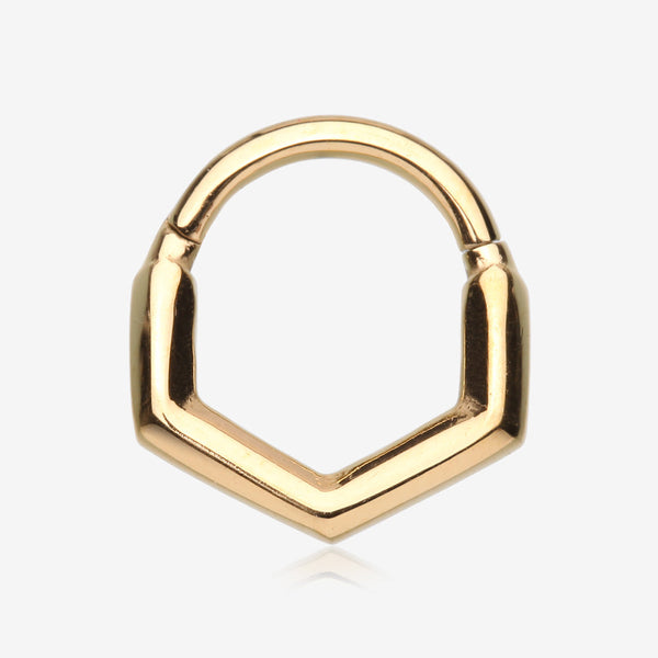 Golden Majestic Hexa Steel Seamless Clicker Hoop Ring