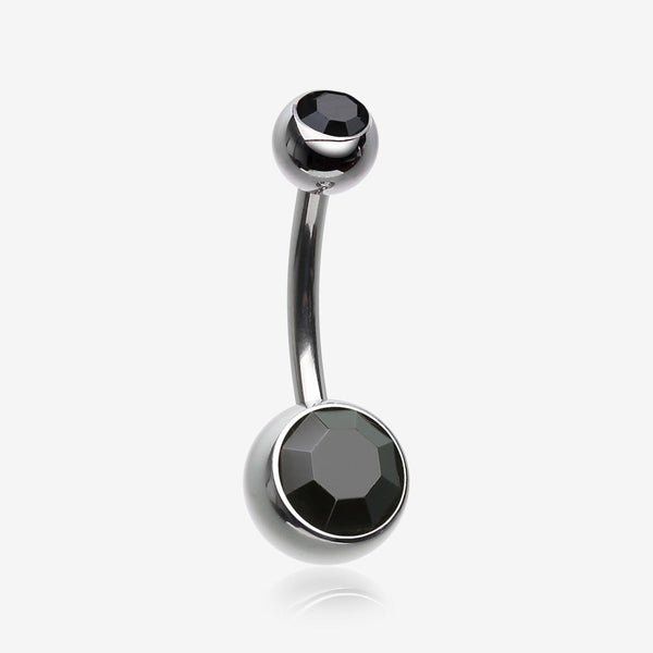 Implant Grade Titanium Internally Threaded Basic Belly Button Ring-Black