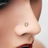 Golden Lucky Horseshoe Nose Stud Ring-Gold